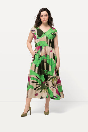 Ulla Popken Tropical Leaf Print Dress