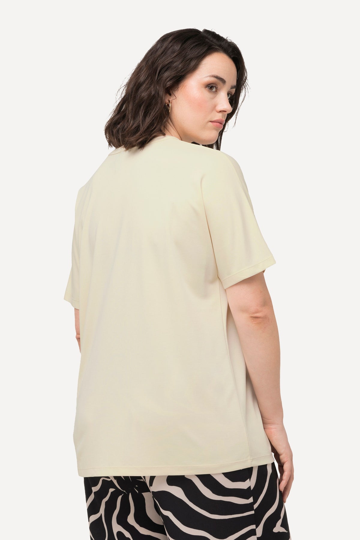 Ulla Popken Oversized T-shirt in Beige