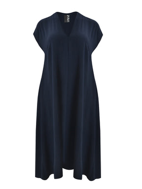 Mat V-Neck Maxi Dress in Navy