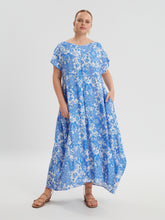 Mat Blue Print Maxi Dress