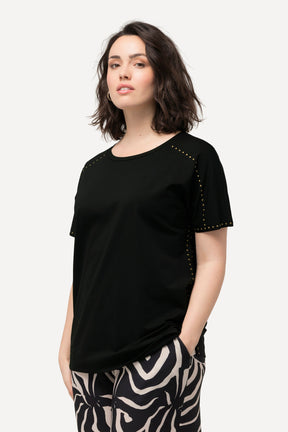 Ulla Popken Studded T-shirt in Black