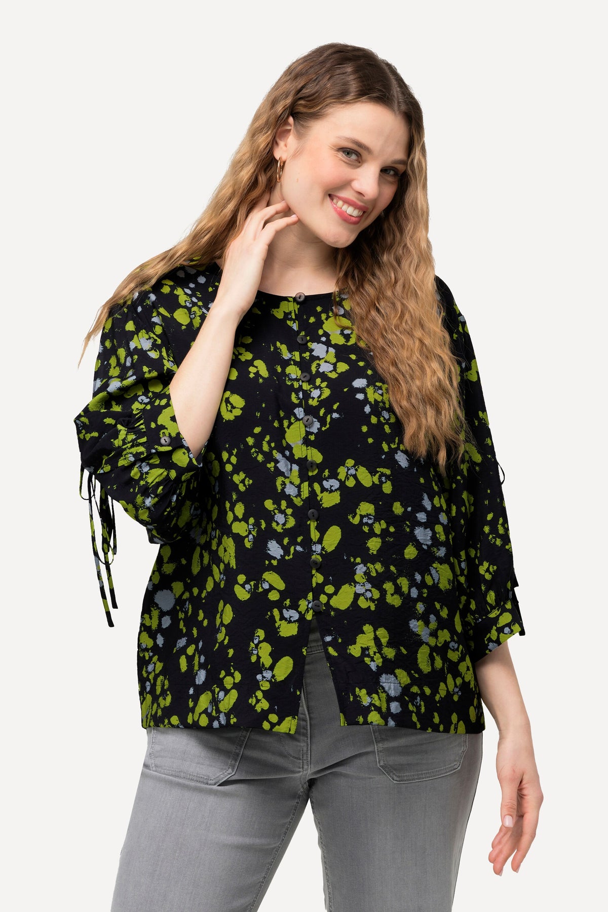 Ulla Popken Splatter Print Blouse