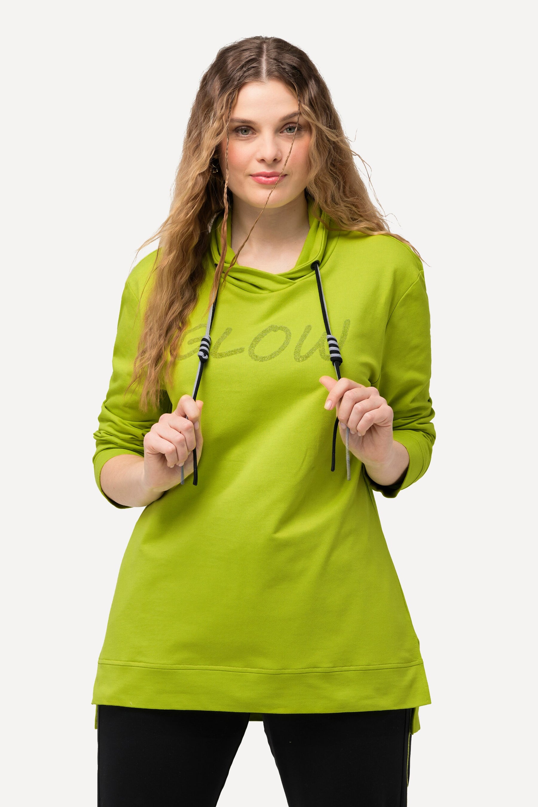 Ulla Popken Glow Hoodie in Lime