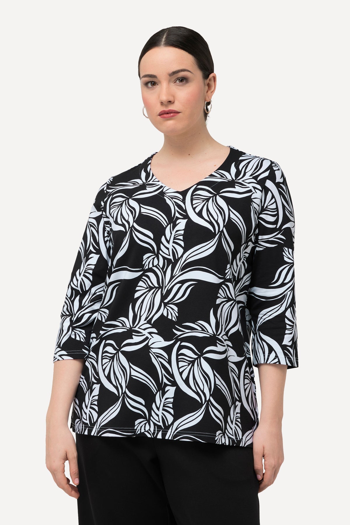 Ulla Popken Leaf Printed Tee