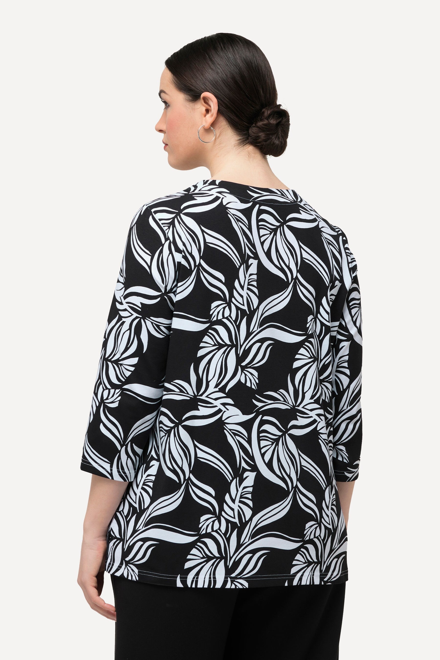 Ulla Popken Leaf Printed Tee