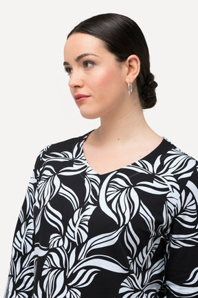 Ulla Popken Leaf Printed Tee