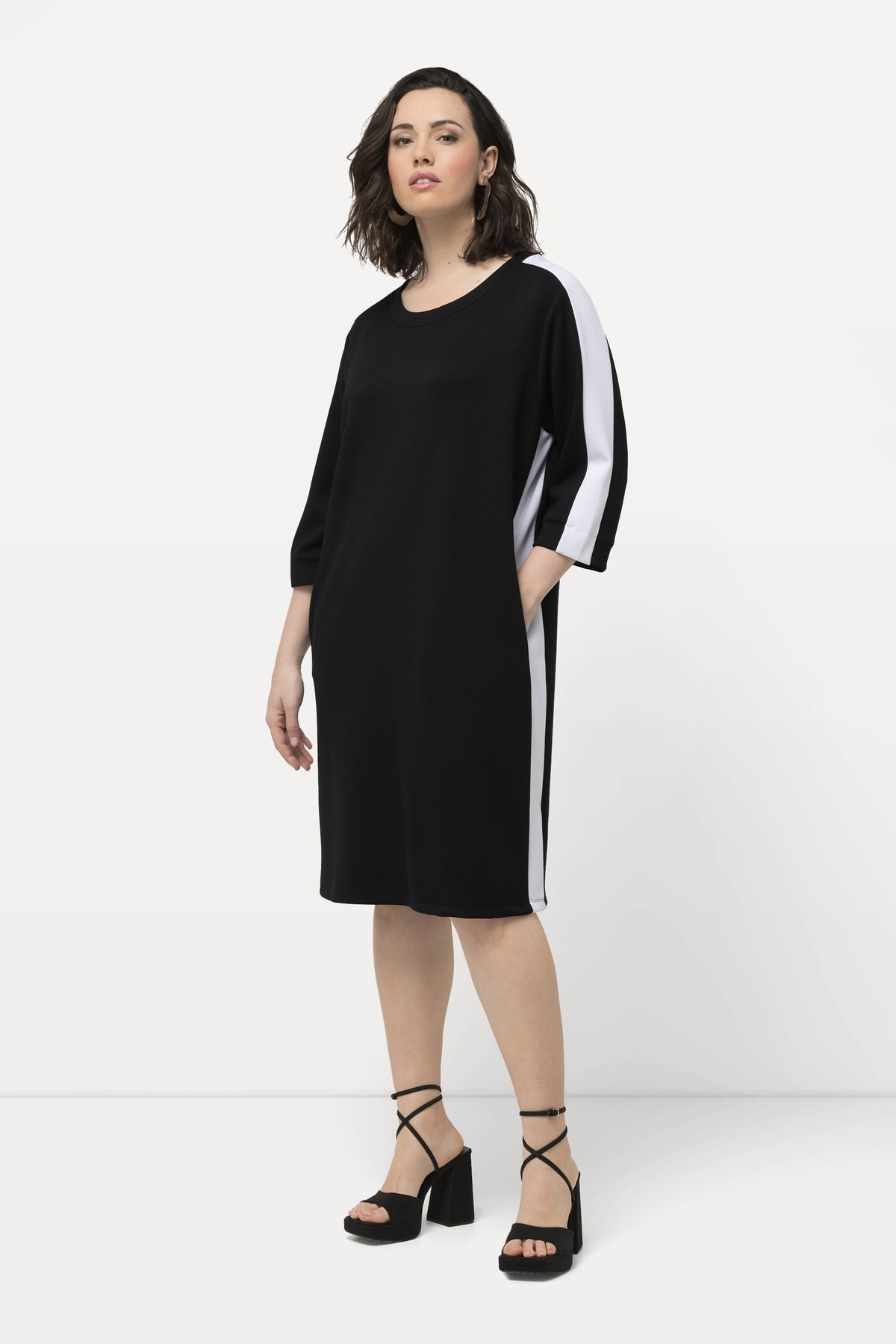 Ulla Popken Black Striped Dress