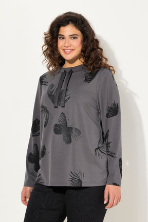 Ulla Popken Grey Butterfly Sweater