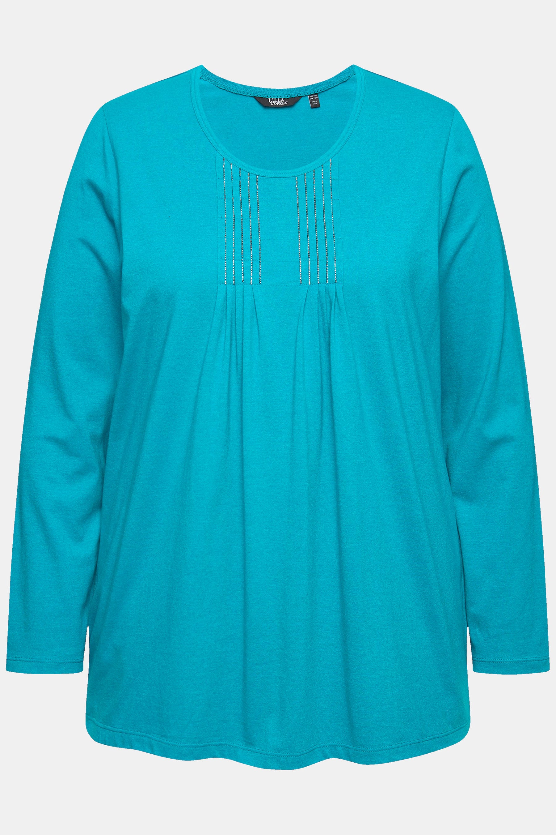 Ulla Popken Pleated Teal Top