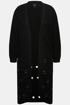 Ulla Popken Black Eyelet Cardigan