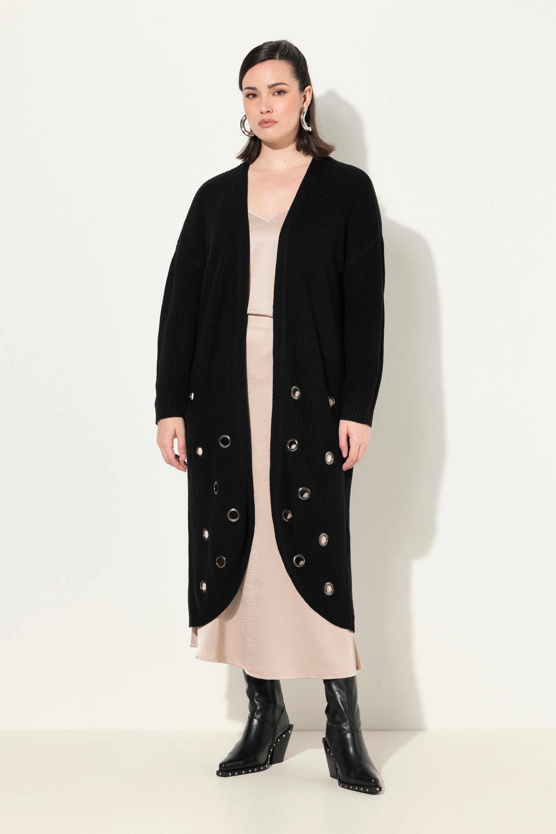 Ulla Popken Black Eyelet Cardigan