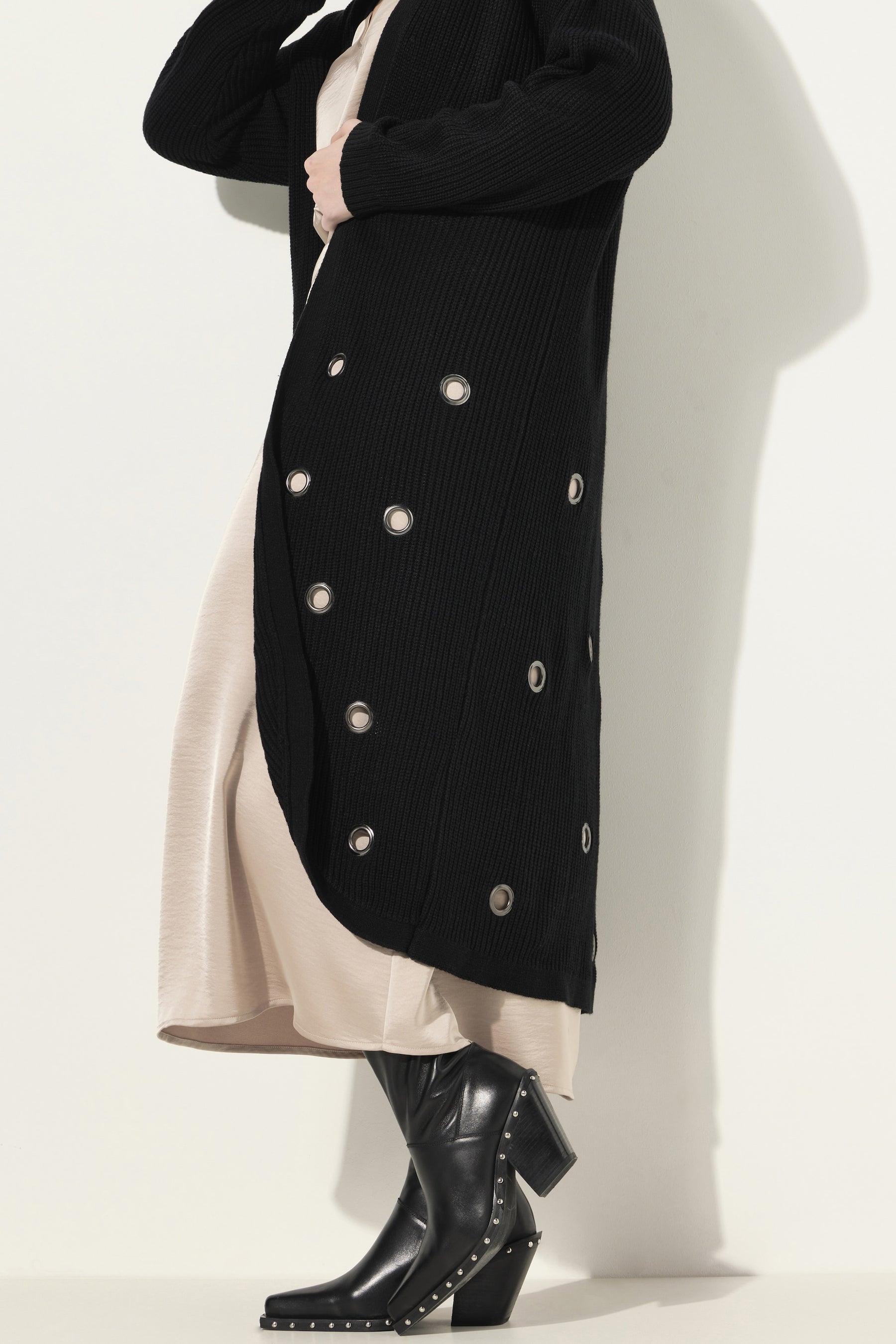 Ulla Popken Black Eyelet Cardigan