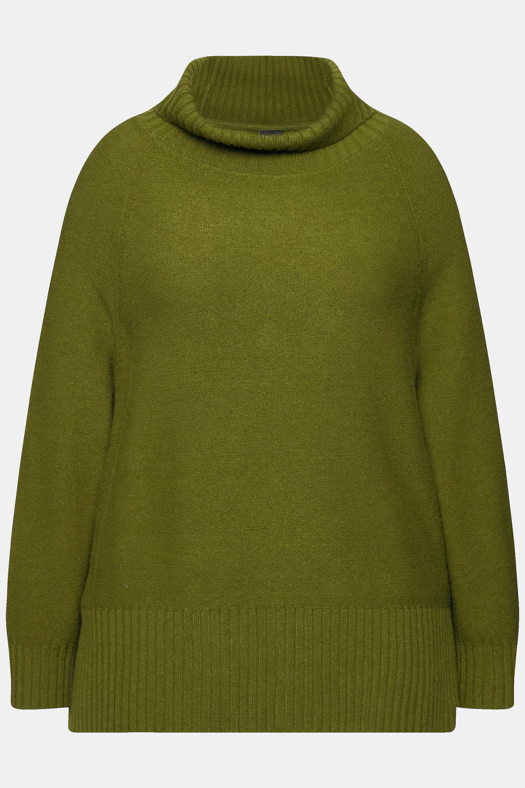 Ulla Popken High Neck Knit Sweater in Green