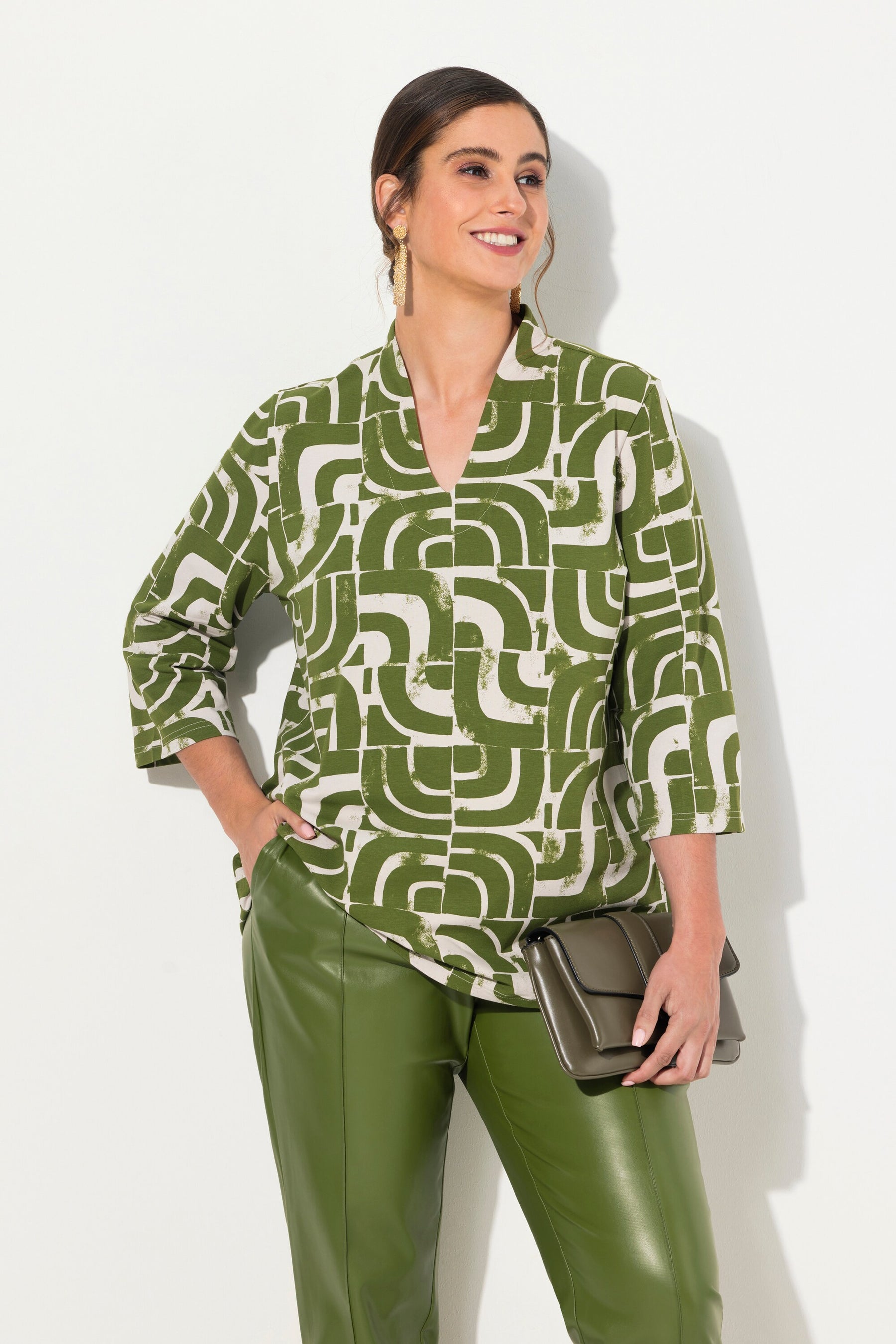 Ulla Popken Graphic Top in Green