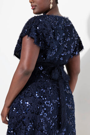 Ulla Popken Sequin Dress in Navy