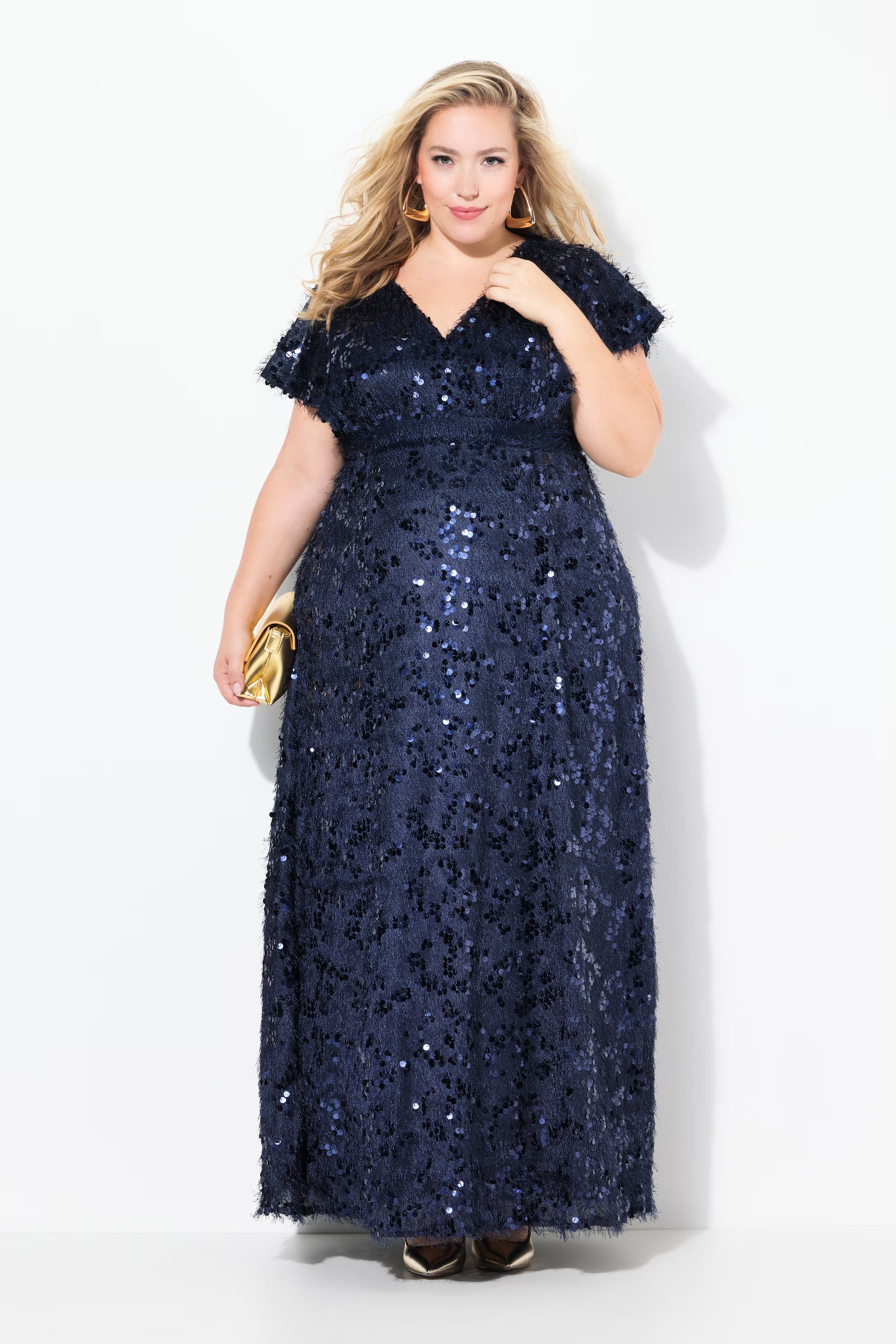 Ulla Popken Sequin Dress in Navy