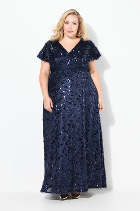 Ulla Popken Sequin Dress in Navy