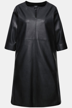 Ulla Popken Leather Dress in Black