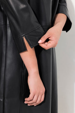 Ulla Popken Leather Dress in Black