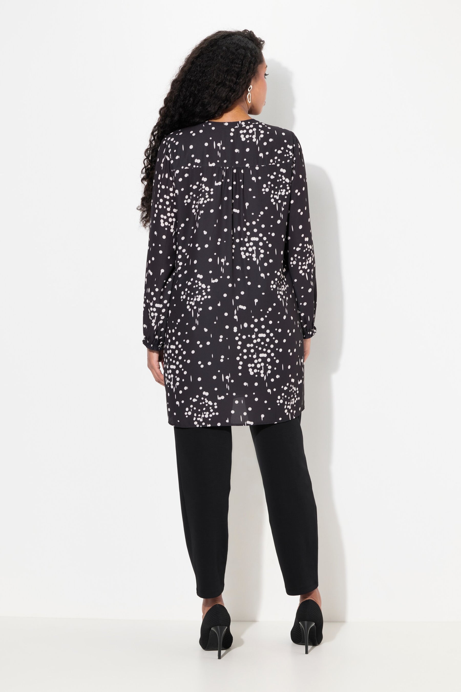 Ulla Popken Polka Dot Tunic in Black