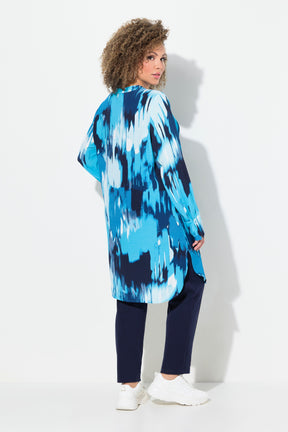 Ulla Popken Long Line Tunic in Blue