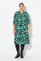 Ulla Popken Shirt Dress in Green