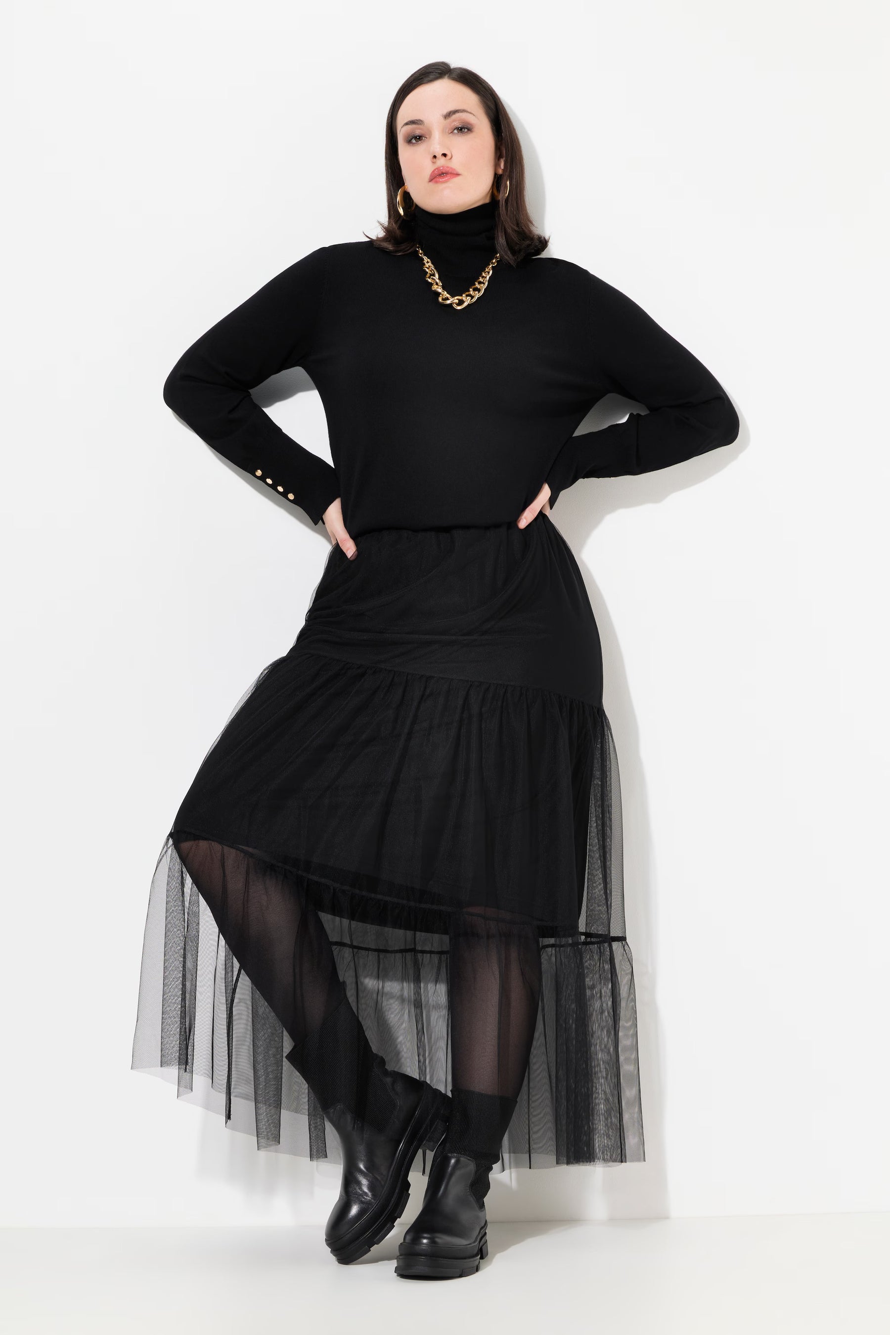 Ulla Popken Tulle Skirt in Black