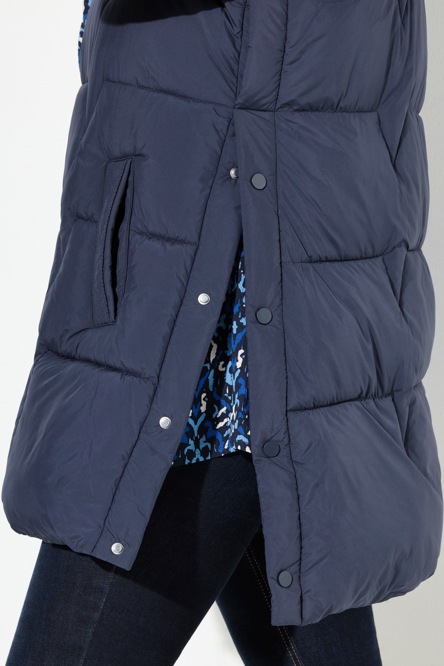 Ulla Popken Padded Gilet in Navy