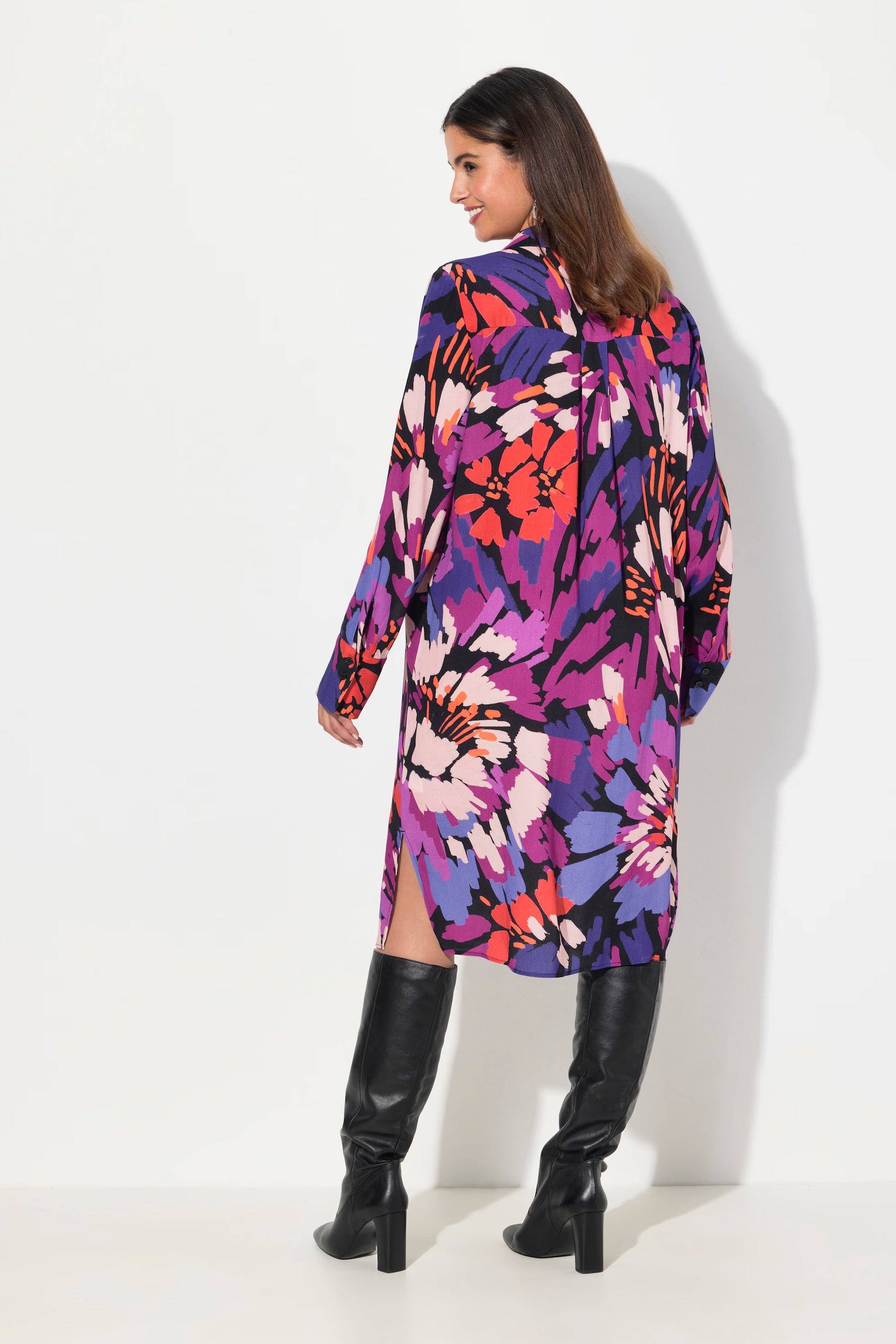 Ulla Popken Floral Brushstroke Dress