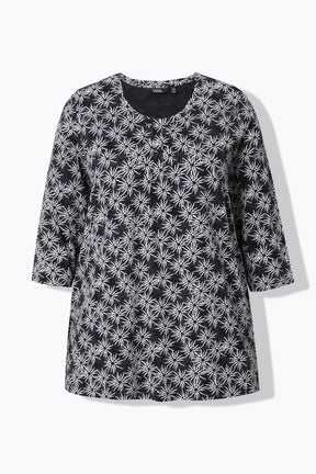 Ulla Popken Flower Shirt in Black