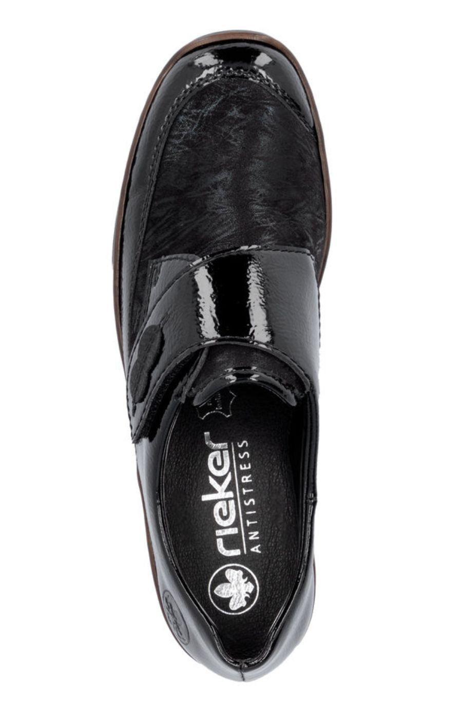 Rieker Velcro Strap Shoe Black