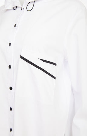 Ora Black Button White Shirt