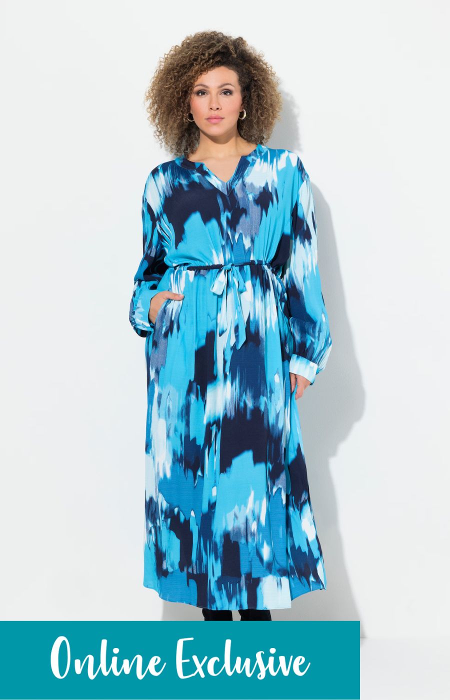 Ulla Popken Maxi Dress in Blue