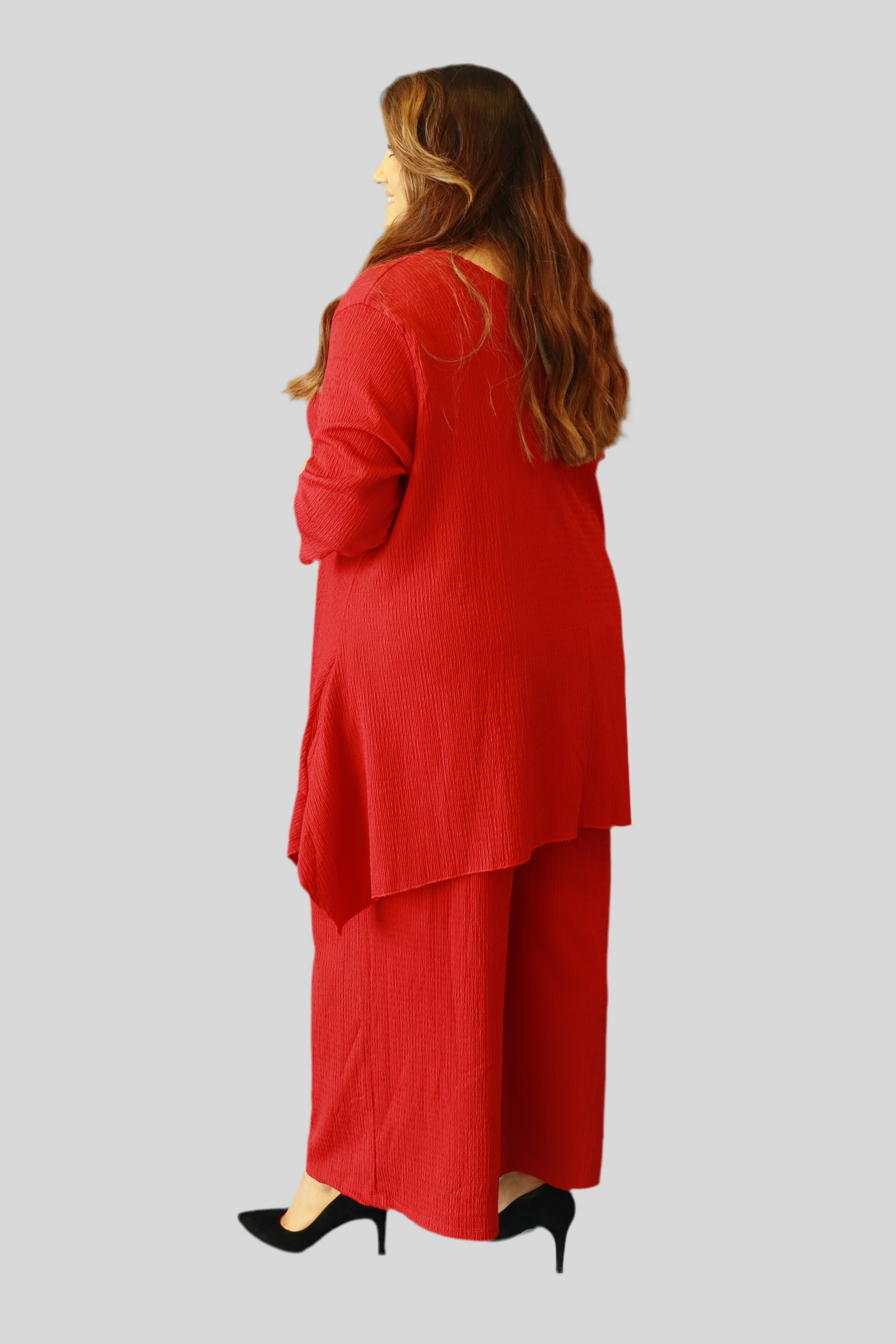 Lily Crepe Co-Ord in Red