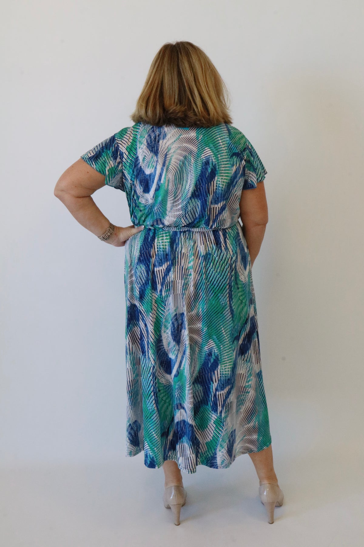 Dani Dress in Blue and Green