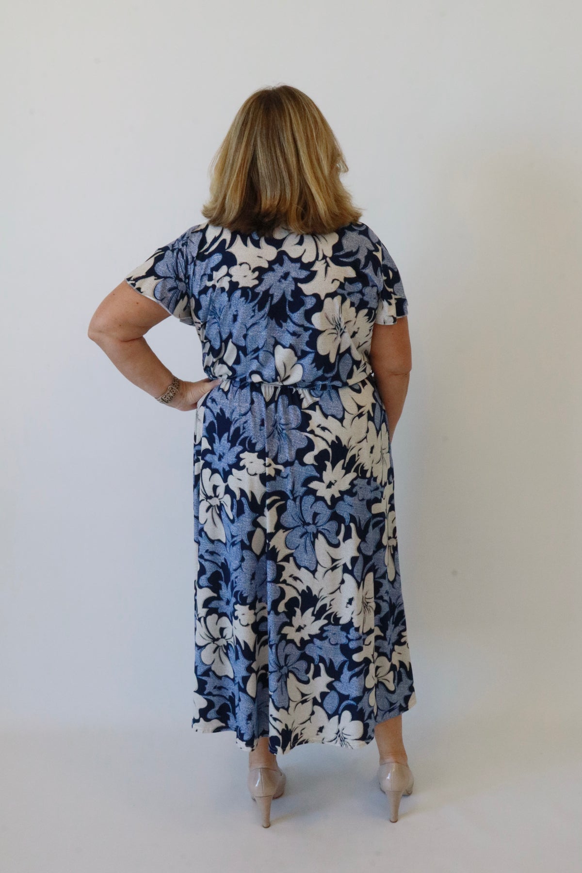 Dani Dress in Navy Flowers