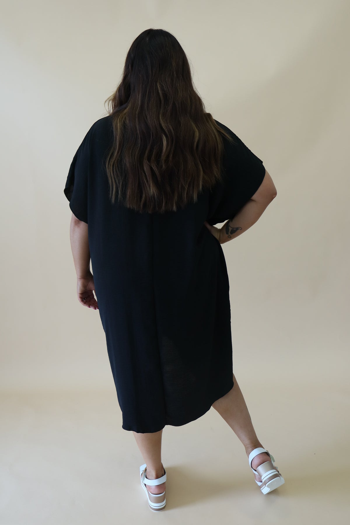 Sadhbh Pleated Oversized Tunic in Black