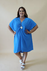 Sadhbh Pleated Oversized Tunic in Blue