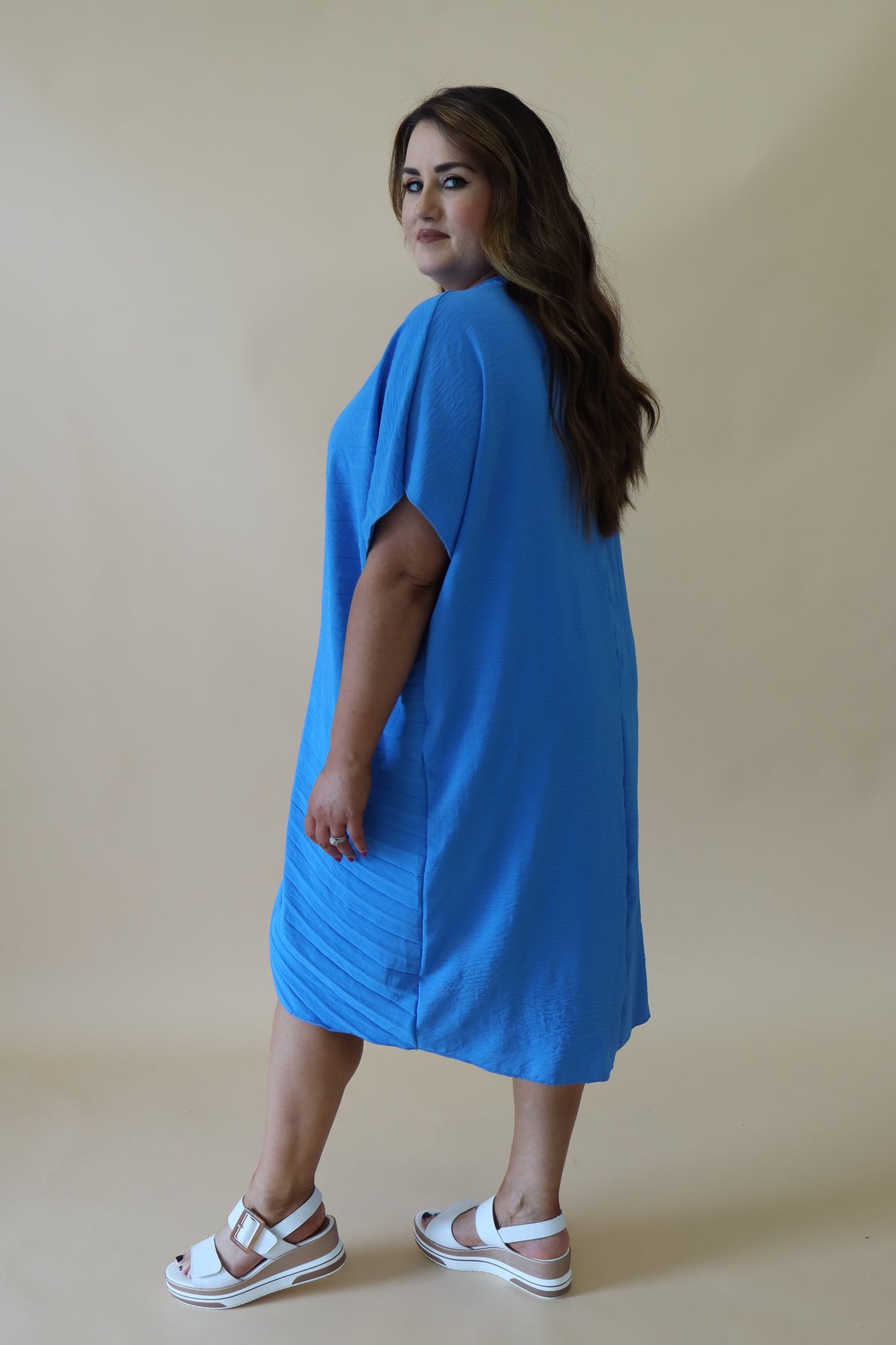 Sadhbh Pleated Oversized Tunic in Blue