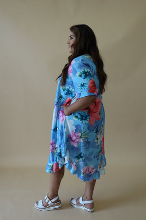 Angie Floral Dress in Blue