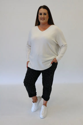 Grace Sparkle Jogger in Black