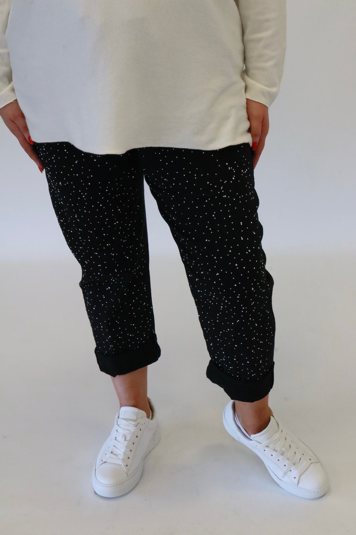 Grace Sparkle Jogger in Black