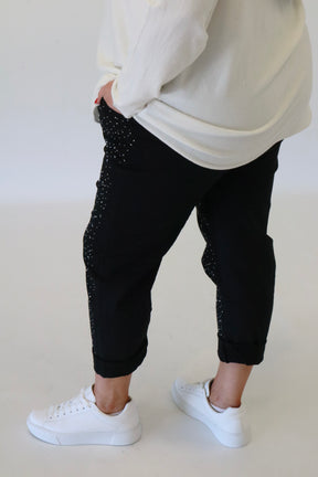 Grace Sparkle Jogger in Black