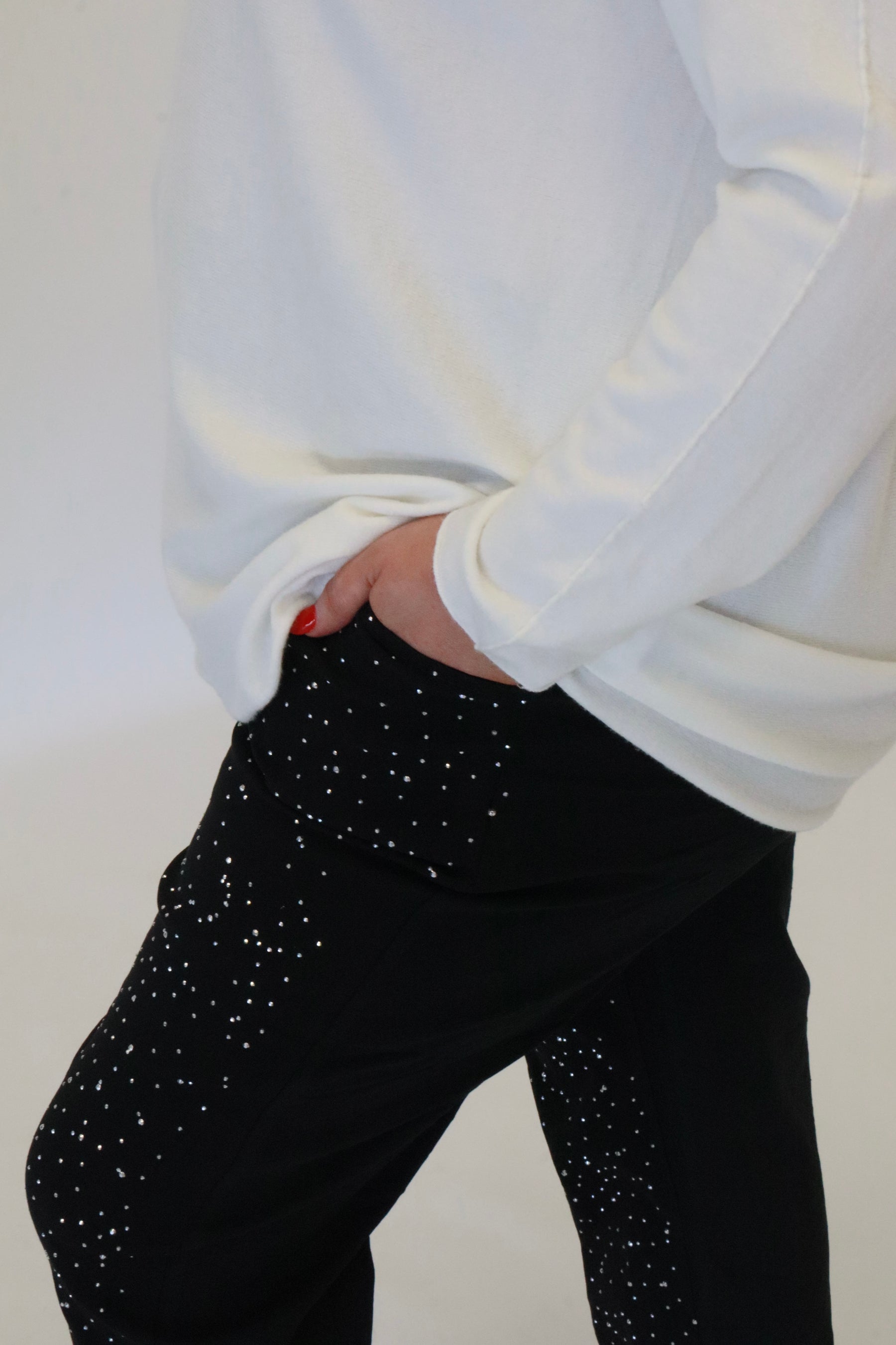 Grace Sparkle Jogger in Black