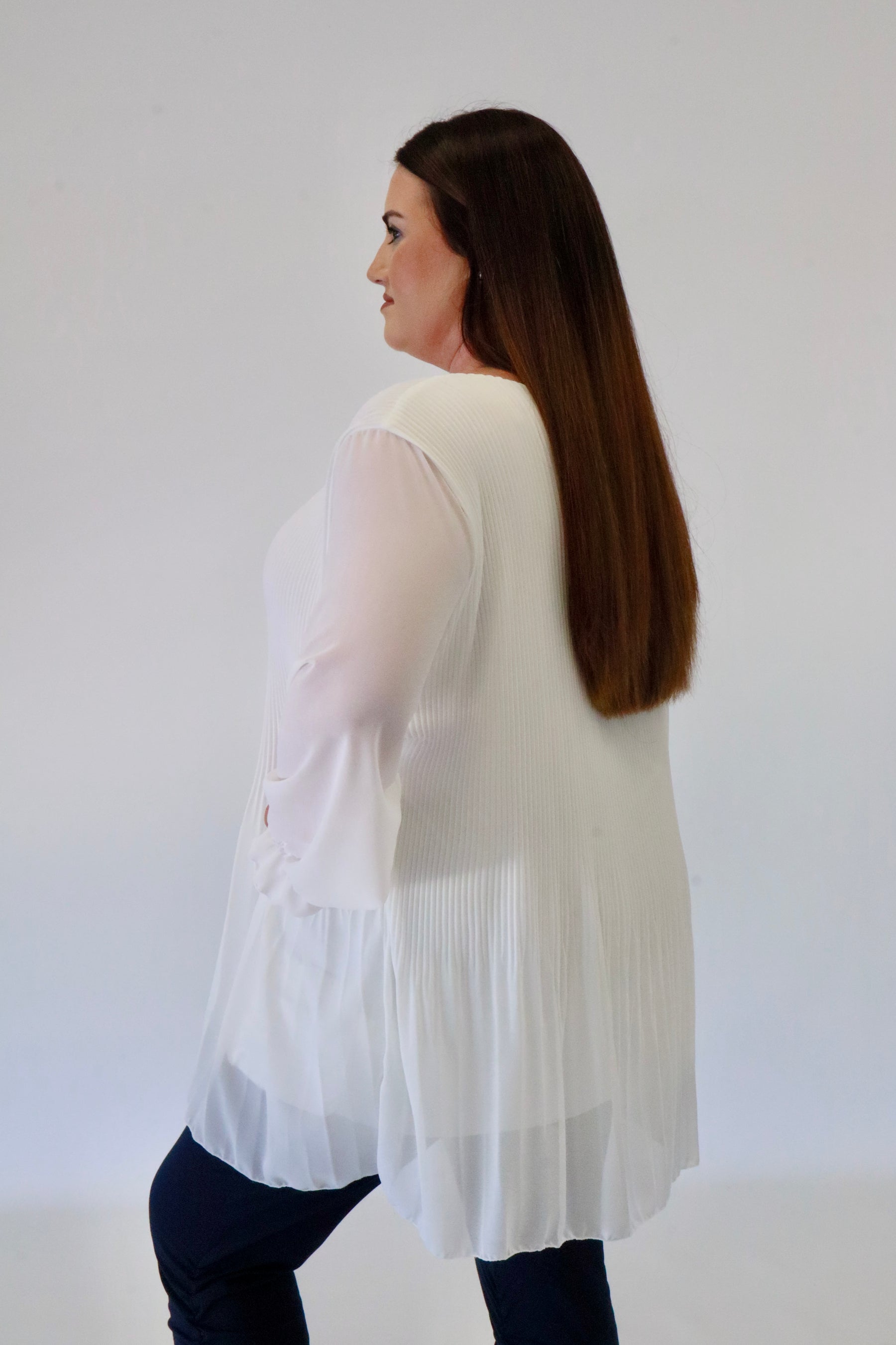 Maizie Pleated Blouse in White