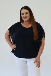 Magic Blouse in Navy -Size 2