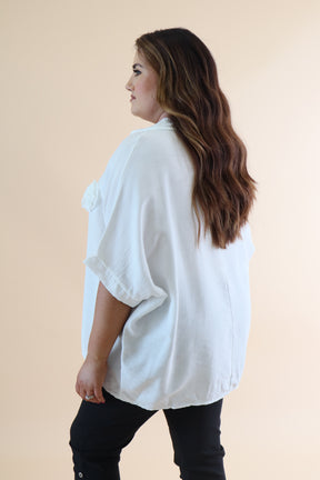 Vita Cowl Neck Blouse in White