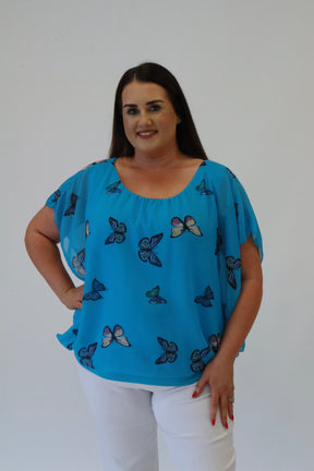 Butterfly Magic Blouse in Blue