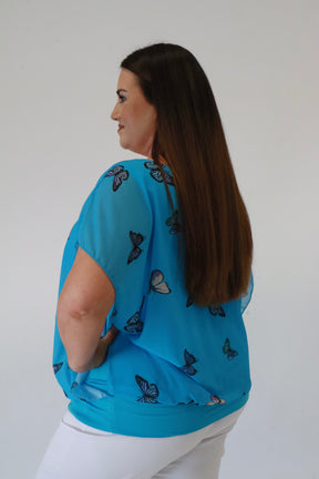 Butterfly Magic Blouse in Blue