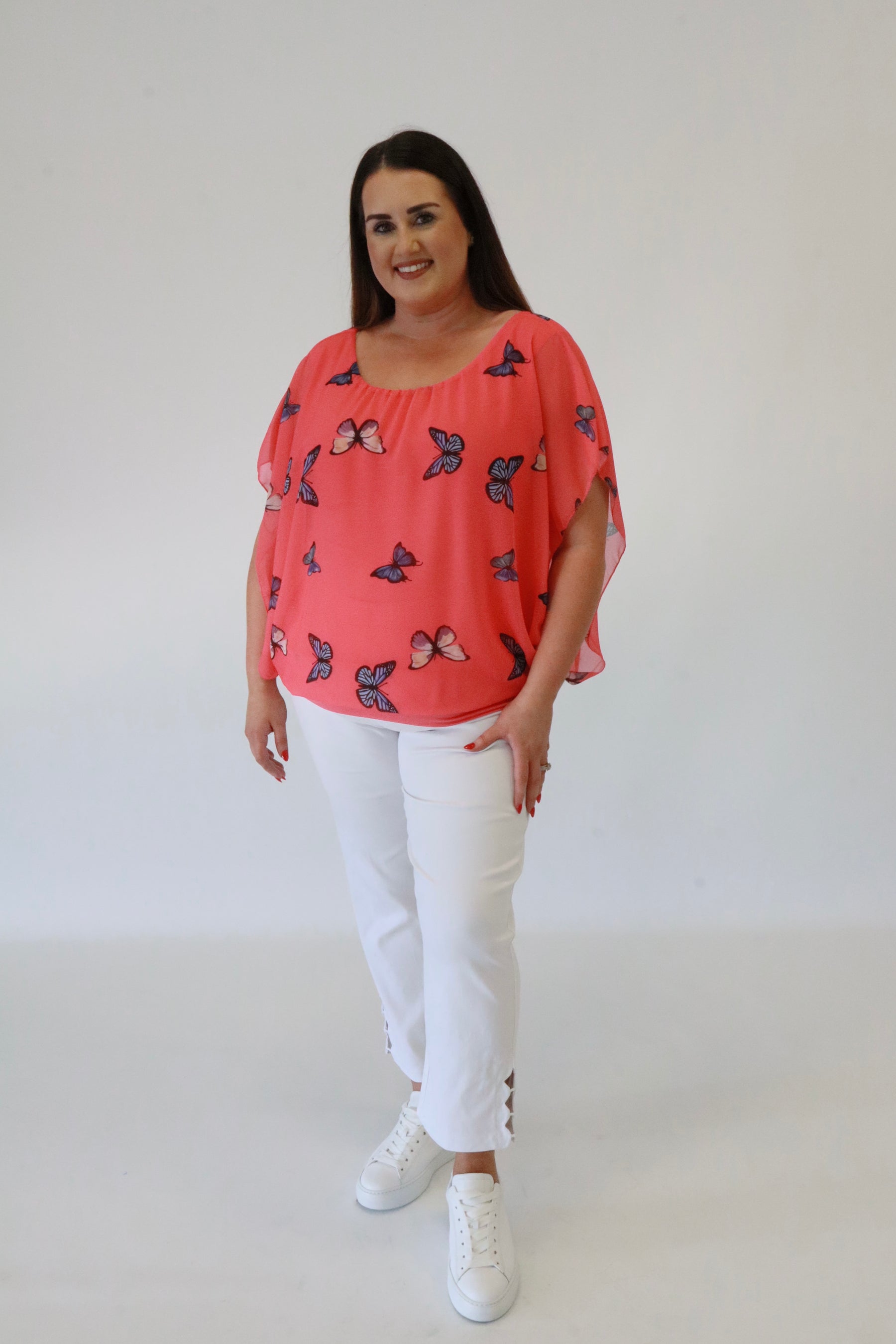 Butterfly Magic Blouse in Coral